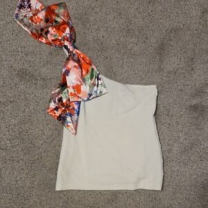 Anthropologie Maeve One Shoulder Bow Tank